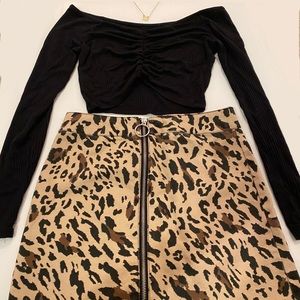 cheetah print mini skirt